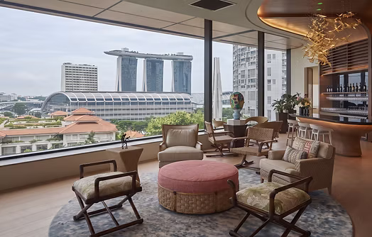 Singapore private lounge overlooking the city